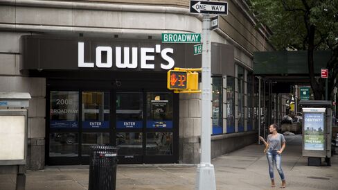 A Lowe's store on the corner of Broadway and 68th Street in New York.
