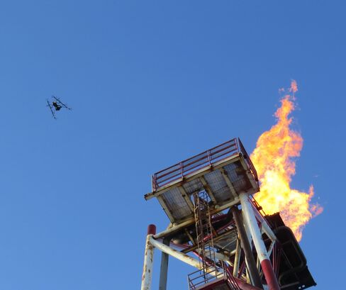 Drones can inspect the rig without shutting down operations.