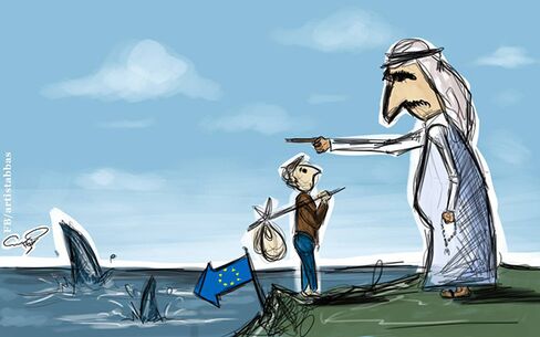 Cartoon by Palestinian Artist Mahmoud Abbas
