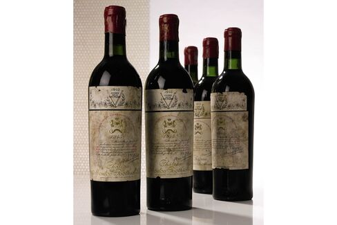 Ten bottles of 1945 Mouton Rothschild, estimated at $80,000 to $120,000