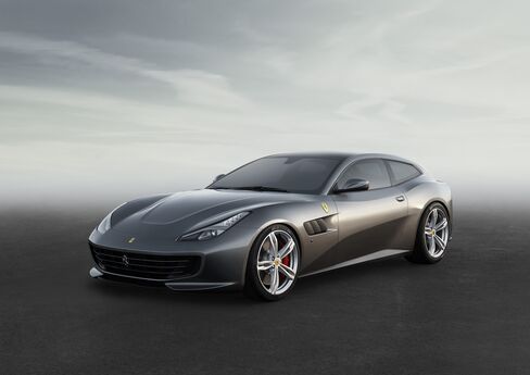 The 2017 Ferrari GTC4Lusso, which is based on the Ferrari FF and features "rear-steering" on an all-wheel-drive.