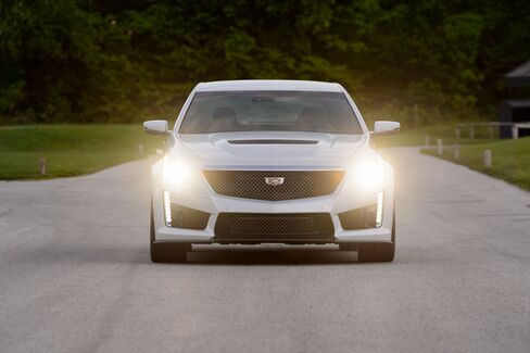 The CTS-V comes with high-intensity headlamps and angular styling based on the racetrack.