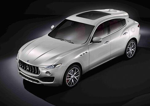 Maserati’s first SUV, the Levante, will be made in Turin, Italy. It has tapered headlights, three iconic air vents along the side, and large, frameless door windows.