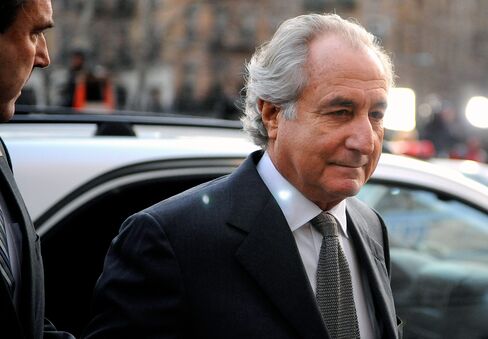 NEW YORK - MARCH 12:  Financier Bernard Madoff arrives at Manhattan Federal court on March 12, 2009 in New York City. Madoff is scheduled to enter a guilty plea on 11 felony counts which under federal law can result in a sentence of about 150 years.  (Photo by Stephen Chernin/Getty Images) *** Local Caption *** Bernard Madoff