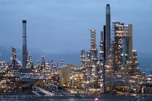 The Mongstad oil and gas refinery, part-owned by Statoil ASA, is near Bergen, Norway. 