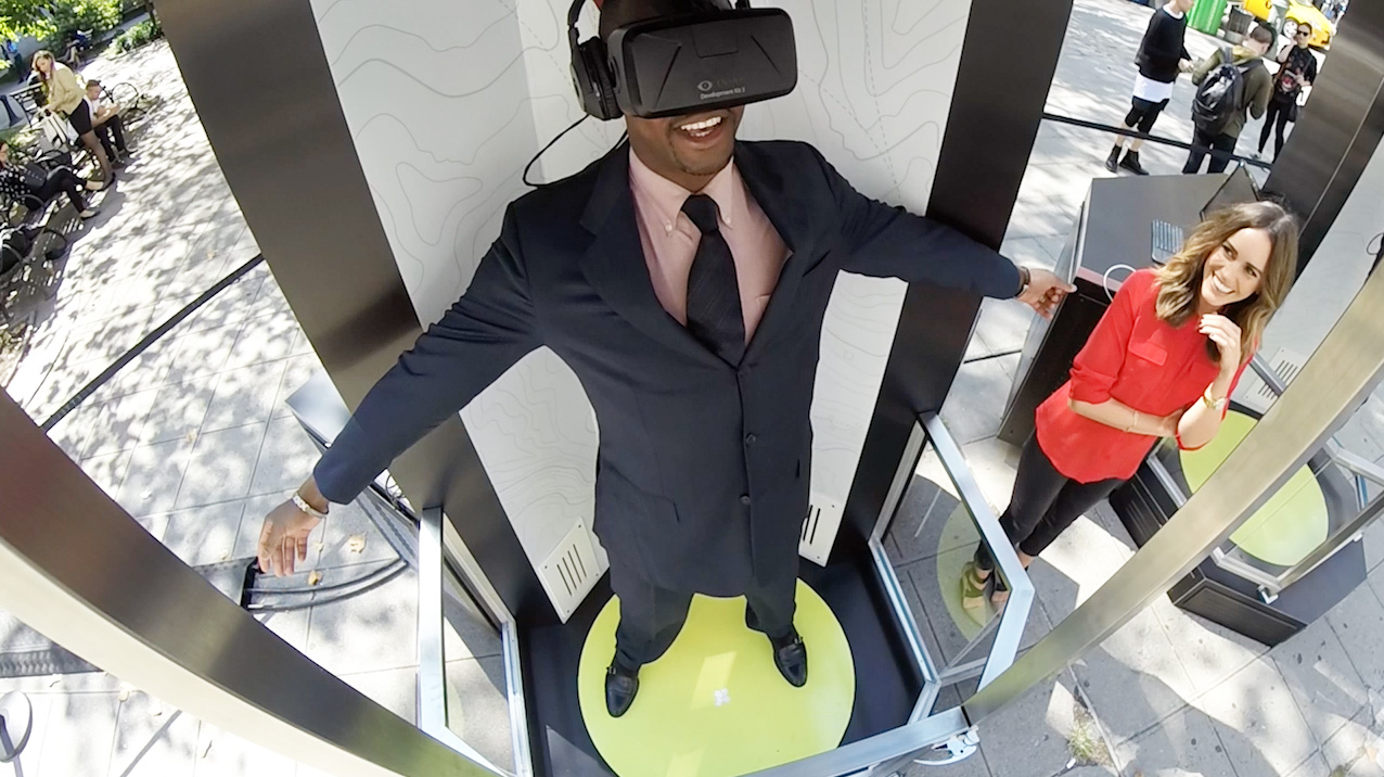 man standing in virtual reality Teleporter