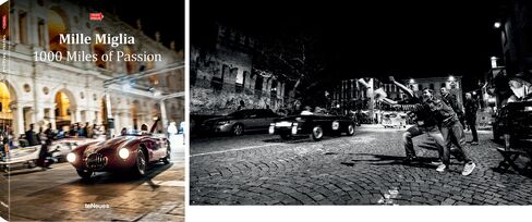 Pictured: Part of the race's appeal is how dangerously close thousands of fans can get to the cars as they speed through tiny towns between Rome and Brescia, Italy.