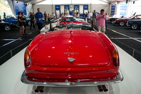 A 1961 Ferrari SpA 250 GT SWB California Spider is up for auction in the days before concours Sunday. Ferraris were the big winners at the auctions this week.