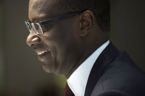 Tidjane Thiam, chief executive officer of Credit Suisse. Photographer: Simon Dawson/Bloomberg