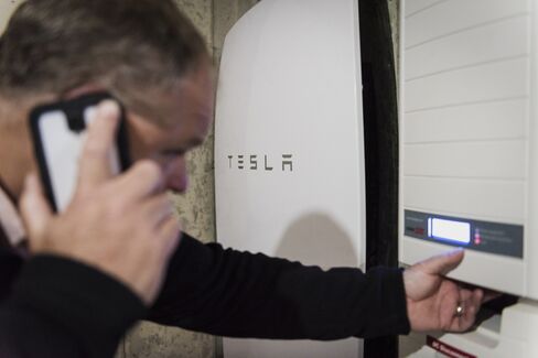 Tesla Powerwall unit inside a home.
