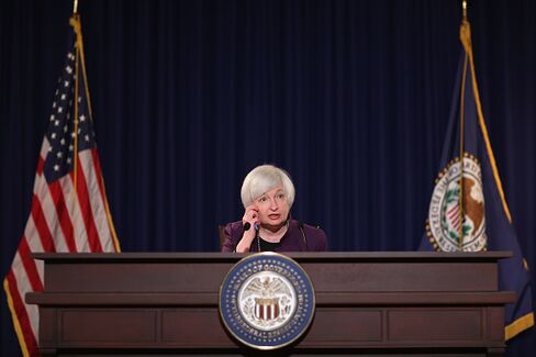 WASHINGTON, DC - JUNE 17:  Federal Reserve Bank Chair Janet Yellen holds a news conference following a meeting of the the Federal Open Market Committee at the Fed June 17, 2015 in Washington, DC. The FOMC, the policy-making arm of the Federal Reserve, decided to hold interest rates at zero and gave no information about when it might raise rates for the first time in nine years.  (Photo by Chip Somodevilla/Getty Images)