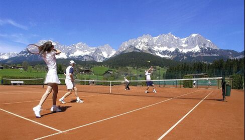 One of the eight outdoor courts at the Bio-Hotel Stanglwirt.