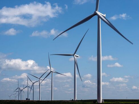A wind farm in Marshalltown, Iowa.