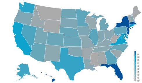 Note: Census includes in its calculations the migration of the foreign born, migration between the U.S. and Puerto Rico, U.S. citizens moving back to the U.S. from abroad and the net movement of the Armed Forces between the U.S. and overseas.