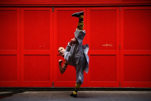 A Shaolin monk poses for a photograph in London’s Chinatown on Feb. 23.