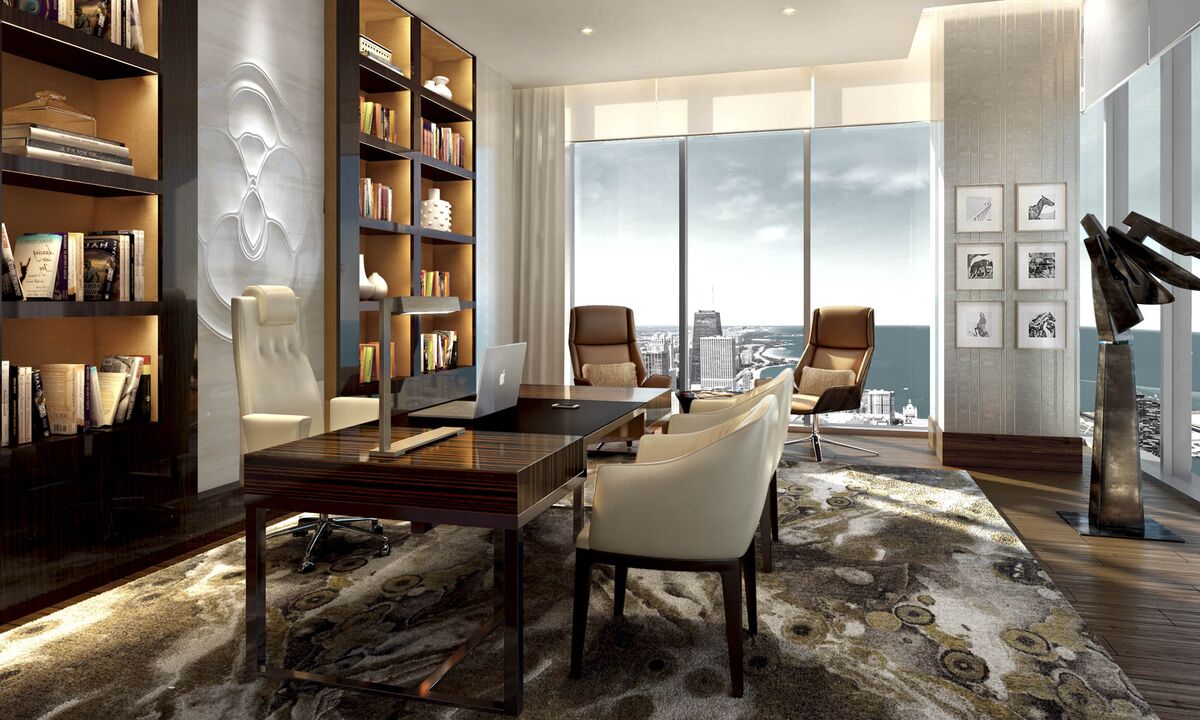 The library of the penthouse