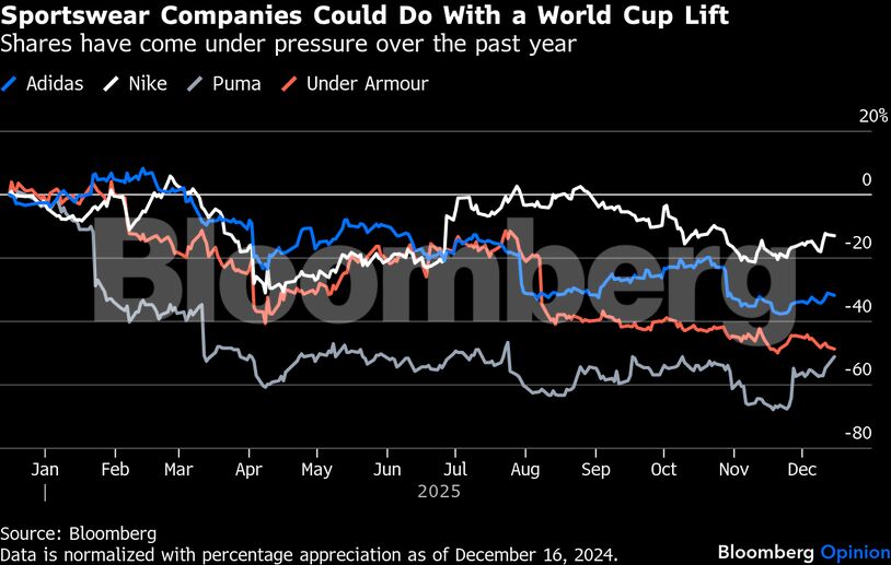 Sportswear Companies Could Do With a World Cup Lift | Shares have come under pressure over the past year