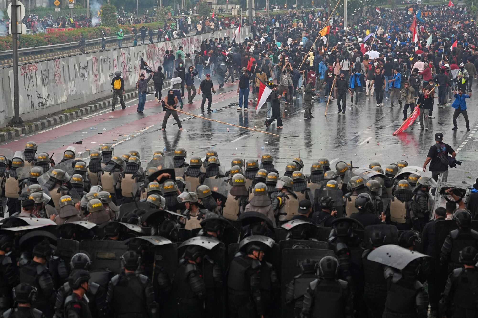 Thousands Clash with Police in Jakarta as Protests Intensify