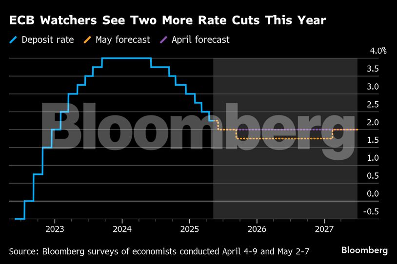 ECB Watchers See Two More Rate Cuts This Year