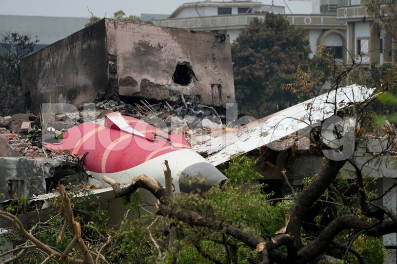 Wreckage at the crash site of Air India Flight 171 in Ahmedabad, Gujarat, India, on June 13.