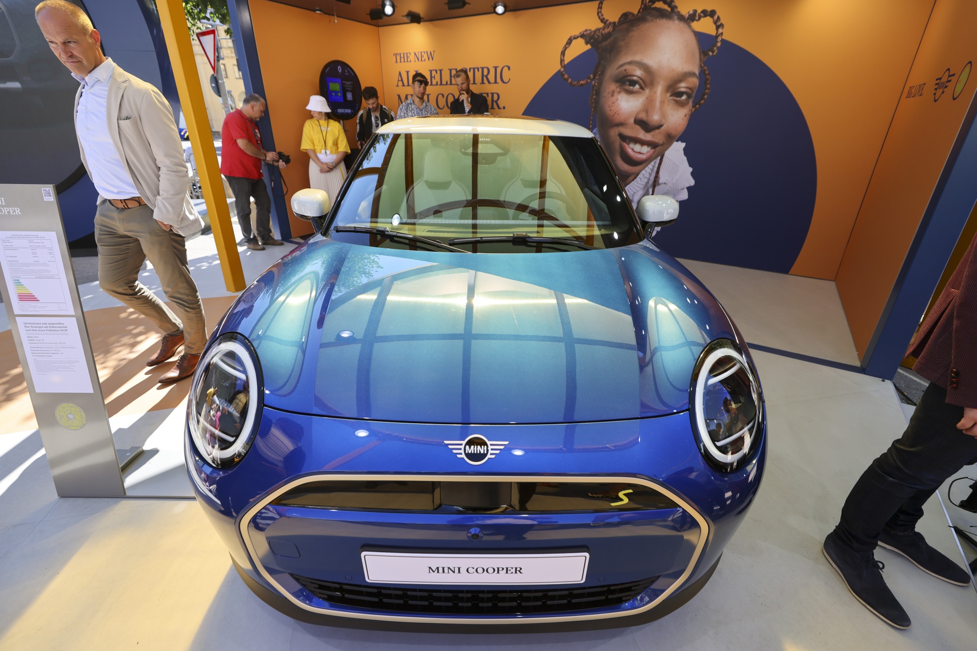 An electric Mini Cooper at the Munich motor show on Sept. 5.