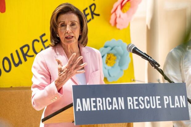 Nancy Pelosi speaking about the American Rescue Plan