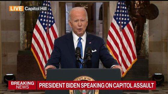 Biden Tears Into Trump, Blaming Him for Jan. 6 Insurrection