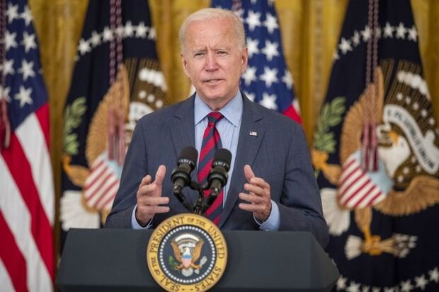 Biden speaks in the East Room of the White House