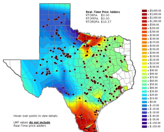 In Sweltering Texas, Power Just Jumped to $2,380 a Megawatt-hour