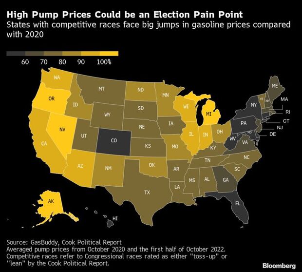 What to Know in Washington Gas Prices in Swing States Vex Biden