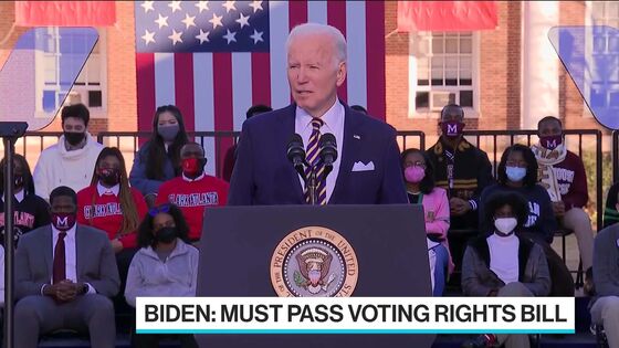 Biden Demands Voting-Rights Action as Allies Rip ‘Empty Gesture’