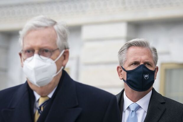 Senate Republican leader Mitch McConnell (Ky.) and House Minority Leader Kevin McCarthy (Calif.)