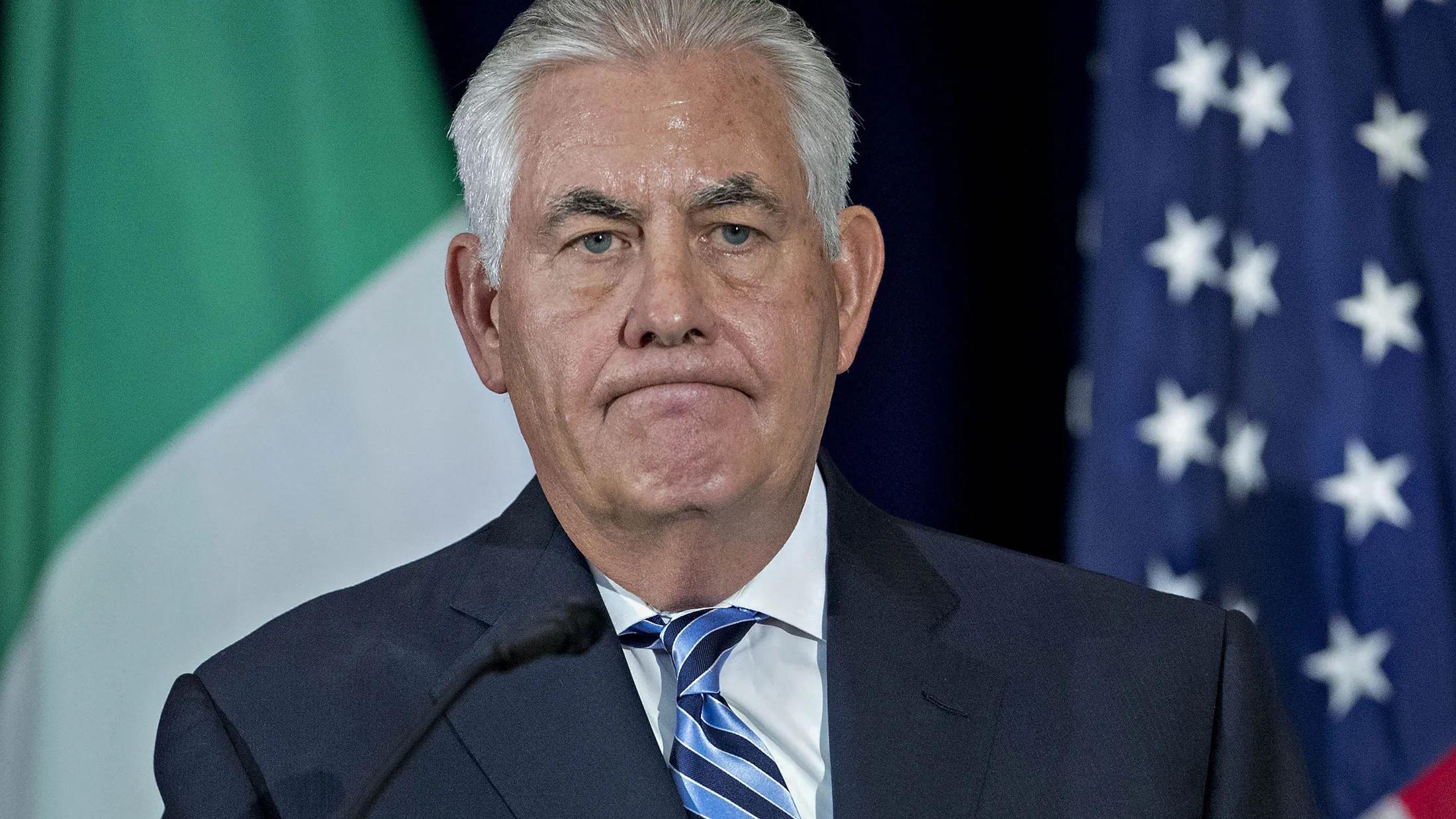 Rex Tillerson, U.S. secretary of state, speaks during a news conference in Washington on May 18, 2017.
