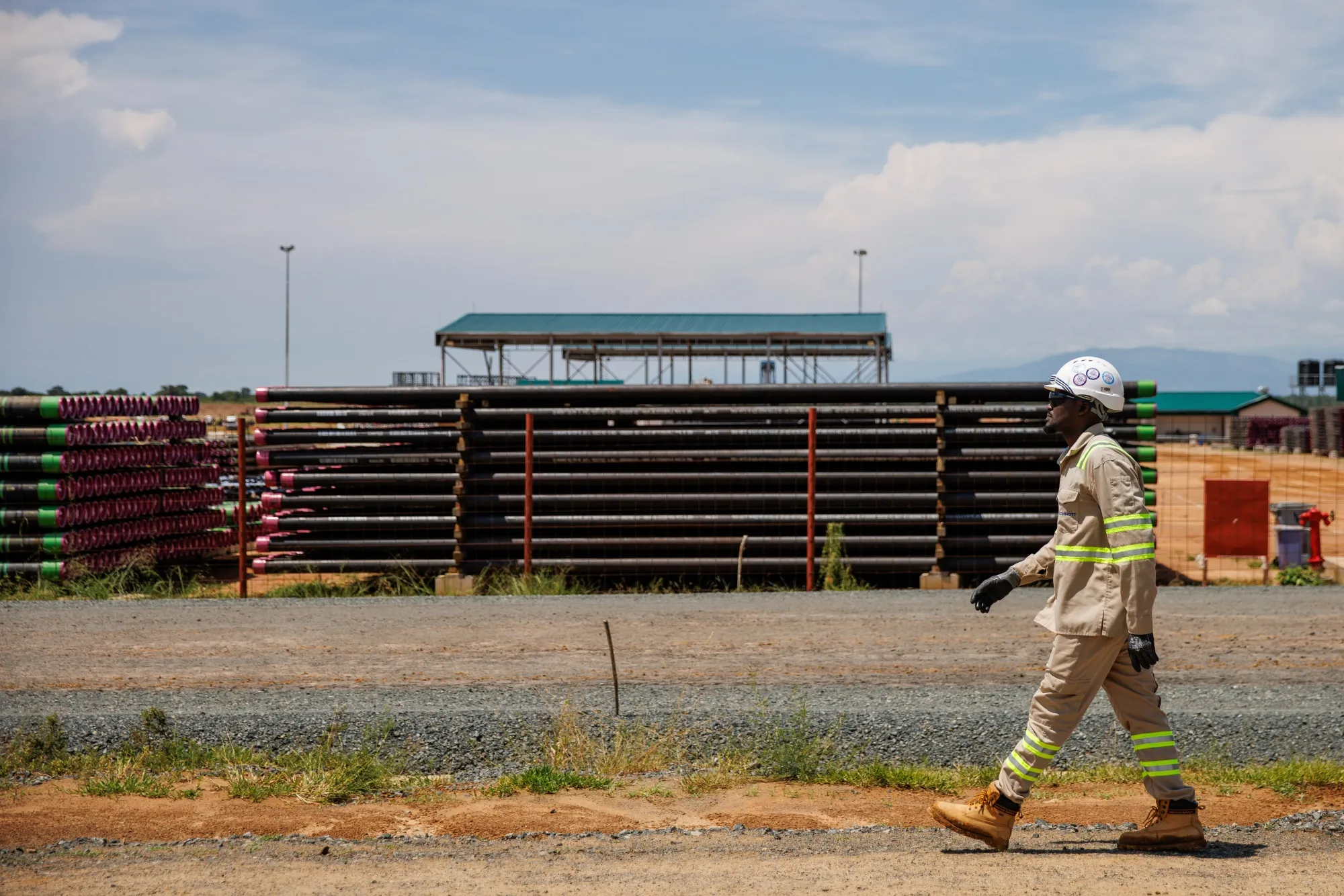 Construction at the Central Processing Facility&nbsp;of the East African Crude Oil Pipeline&nbsp;in Buliisa, Uganda.