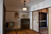A restored interior of a Hasune Danchi apartment built in 1957, exhibited at the Urban Renaissance Agency's Housing Apartment History Hall in Tokyo. Danchi offered residents a new middle-class lifestyle, complete with modern appliances like televisions. 
