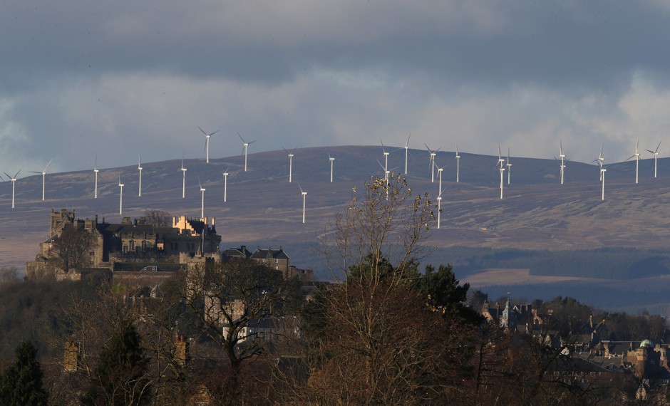 The Braes of Doune wind farm near Stirling, Central Scotland.
