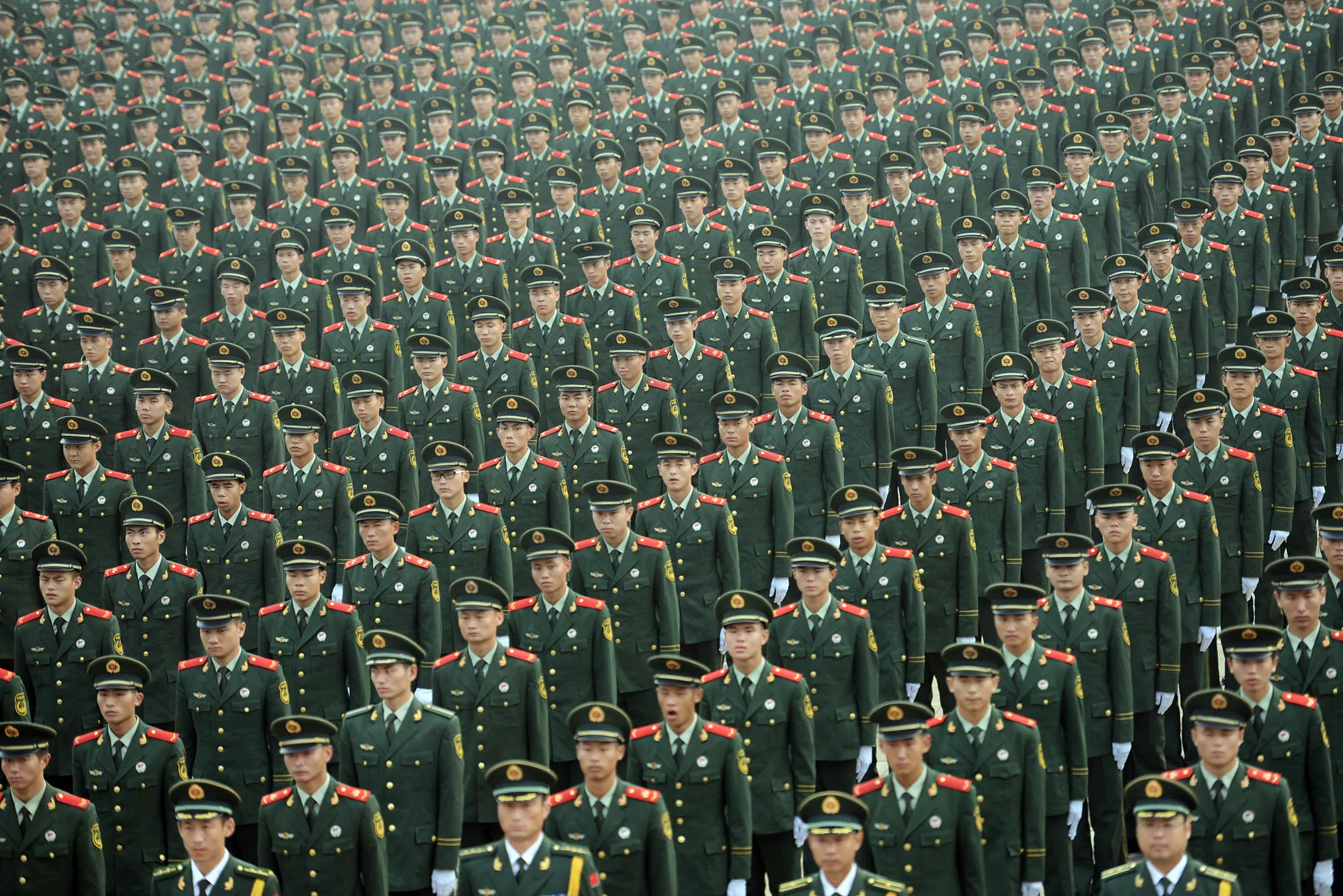 Thousands from the Armed Police Force attend an oath ceremony.
