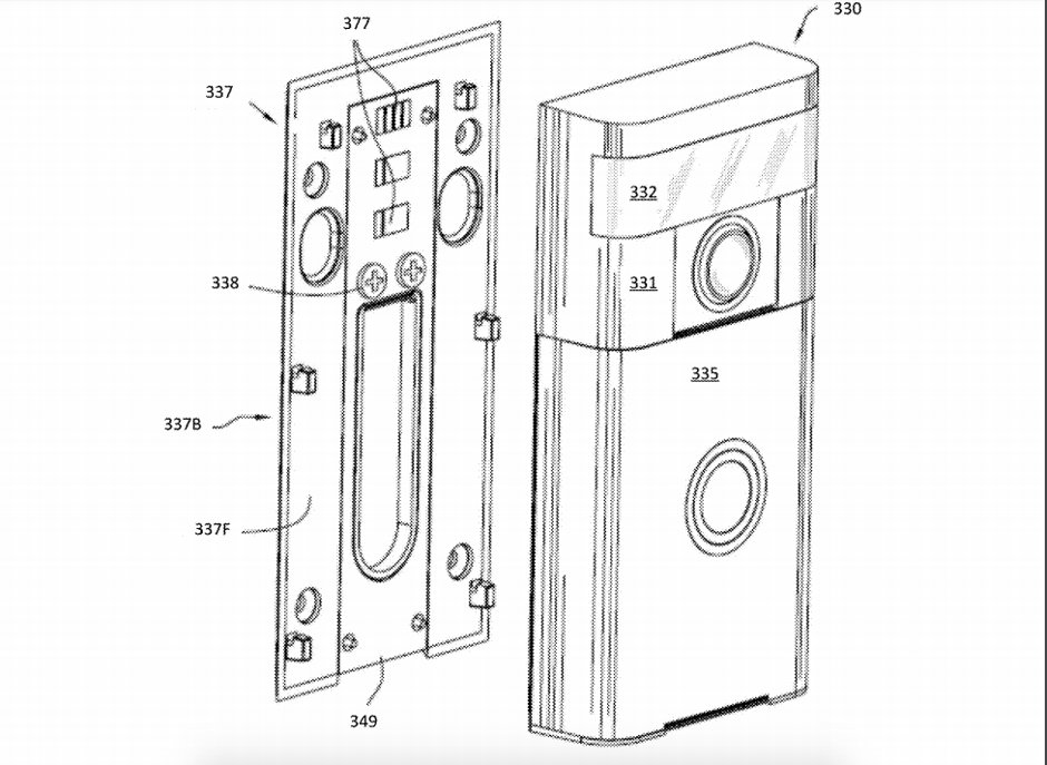A diagram of the facial recognition doorbell from Amazon's patent application.