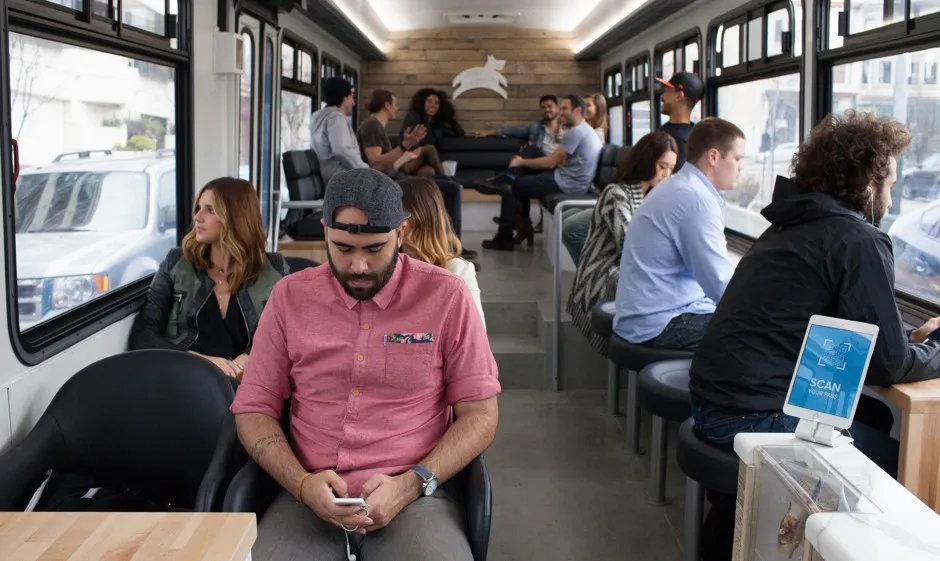 The new private San Francisco commuter bus Leap Transit.
