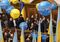 Flags and balloons in the Ukrainian Parliament to protest further NATO integration on February 12, 2008.