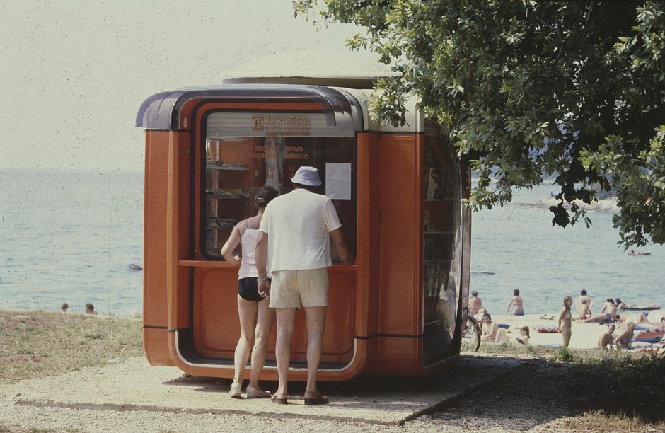 The fiberglass K67 kiosk, designed by Slovenia's Saša J. Mächtig, was mass-produced starting in the 1970s and used for everything from sheltering parking-lot attendants to selling ski-lift tickets to hosting beehives.
