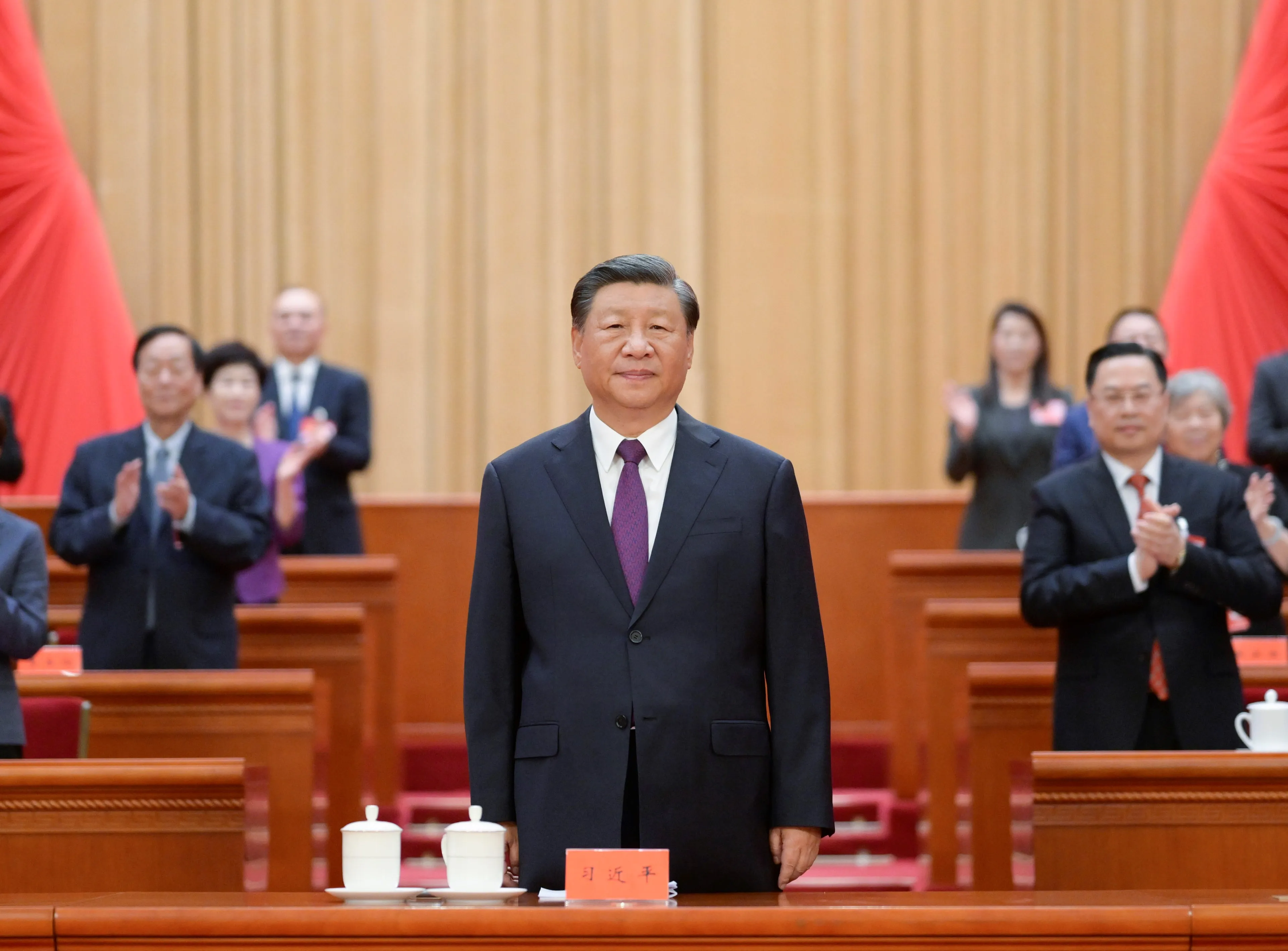 Chinese President Xi Jinping, also Chinese at the Great Hall of the People in Beijing on Aug. 31.