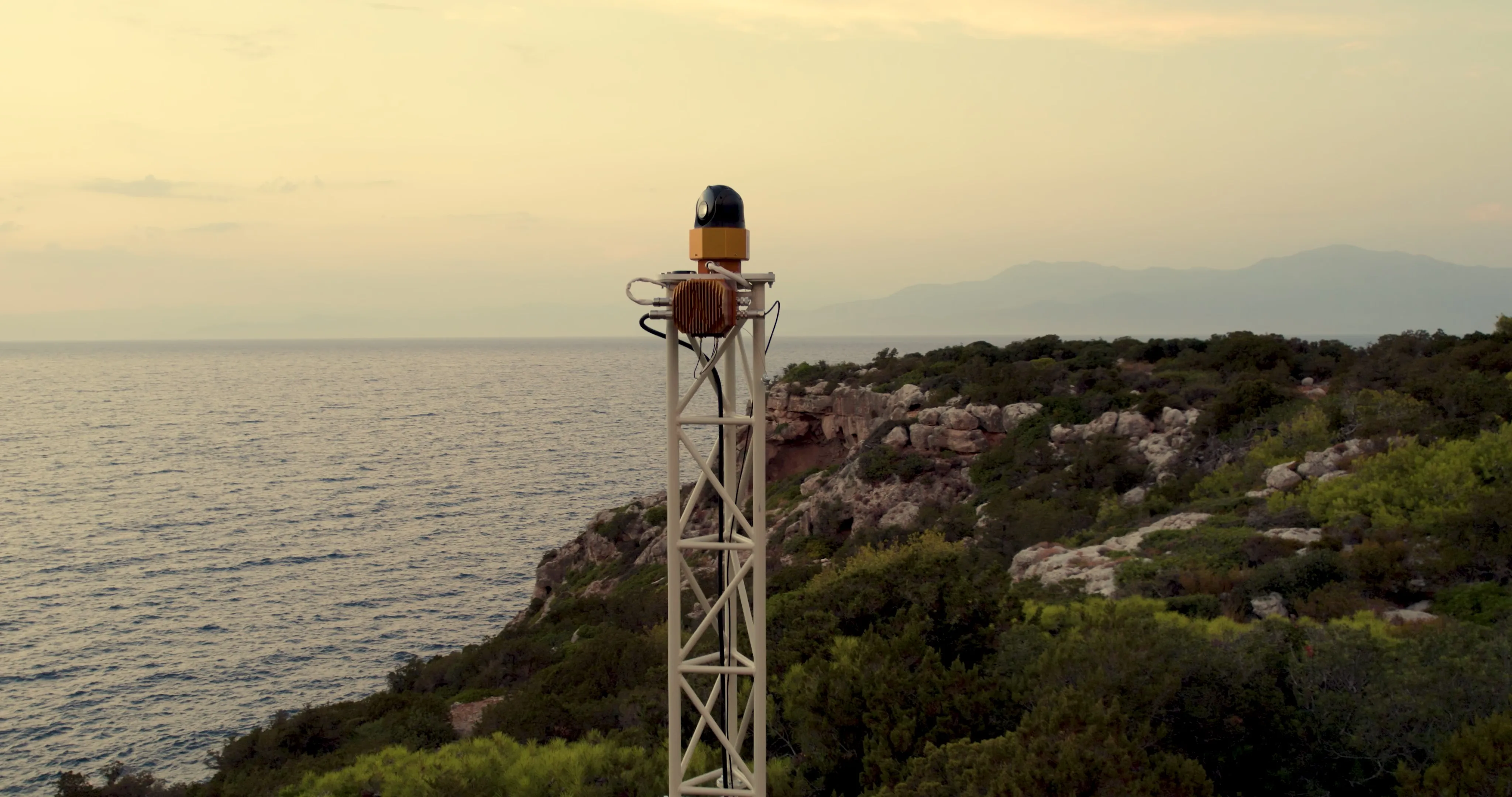 A view of the Lambda Autonomous Surveillance Tower in Greece.