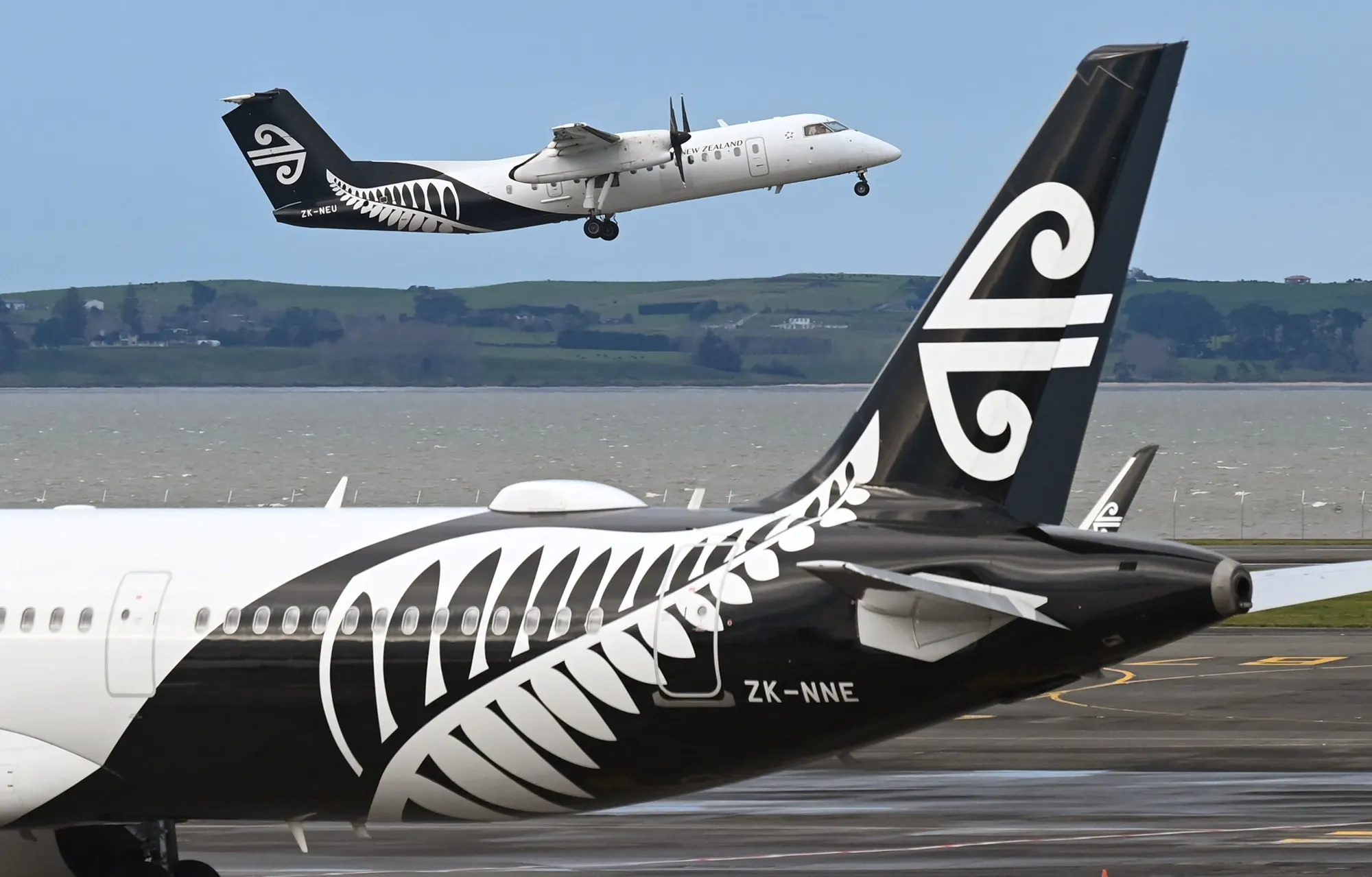 Air New Zealand planes at Auckland Airport in Auckland, New Zealand.&nbsp;