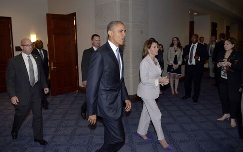 President Obama Visits Lawmakers On Capitol Hill Ahead Of Trade Vote