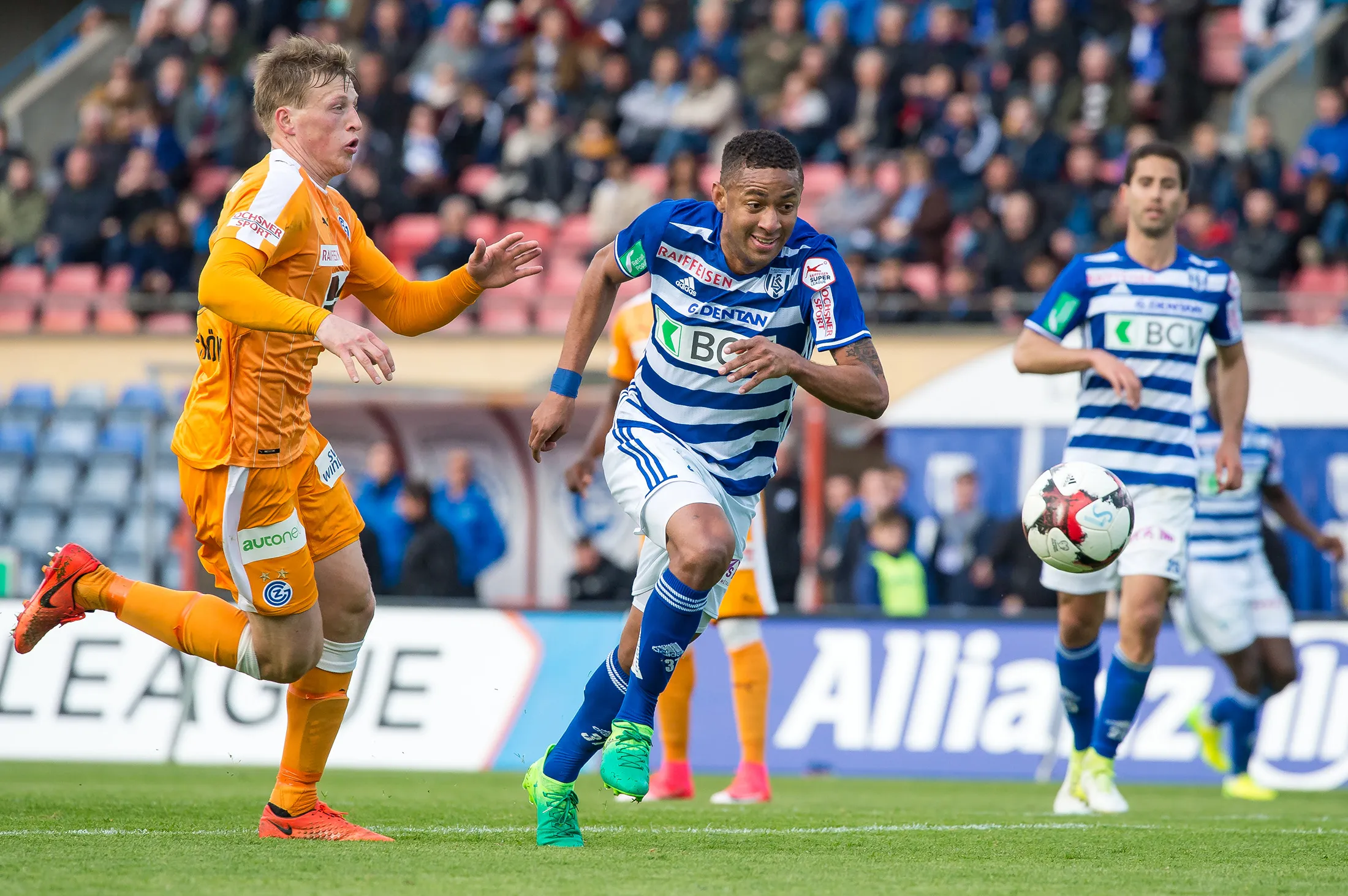 A&nbsp;Swiss Super League match between FC Lausanne-Sport and Grasshopper Club Zurich in Lausanne, Switzerland, on April 2, 2017.&nbsp;