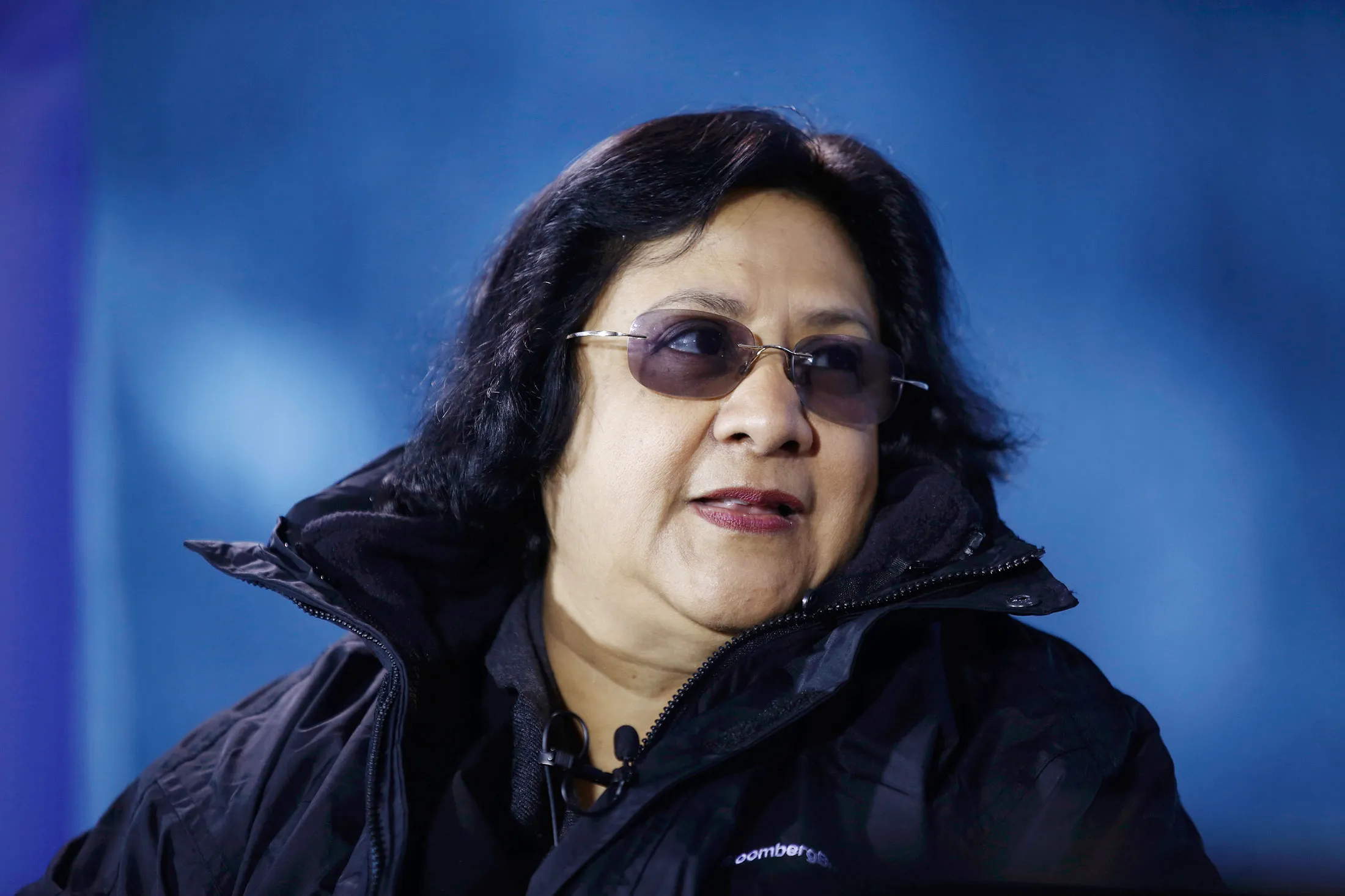Arundhati Bhattacharya, chairman of State Bank of India, speaks in Davos, Switzerland, on Jan. 21.
