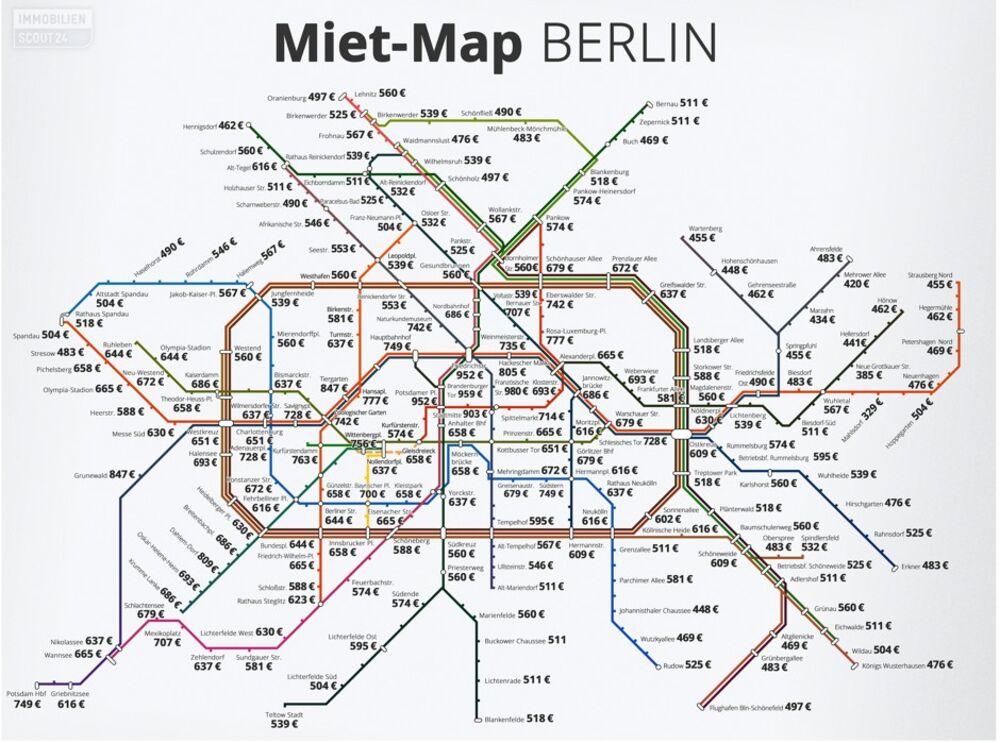 A Station By Station Subway Map Of Berlin Rents Bloomberg