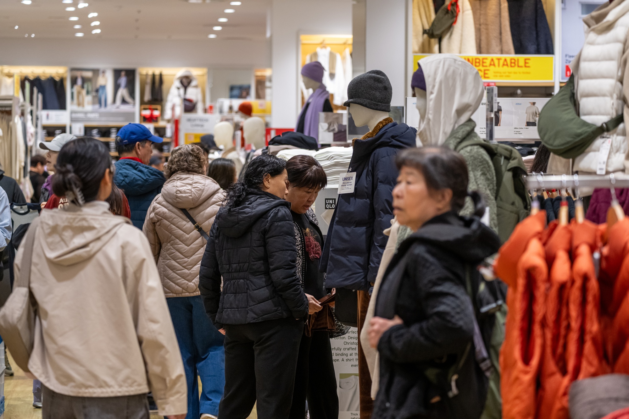 Shoppers inside a store in the Serramonte Mall in Daly City, California.