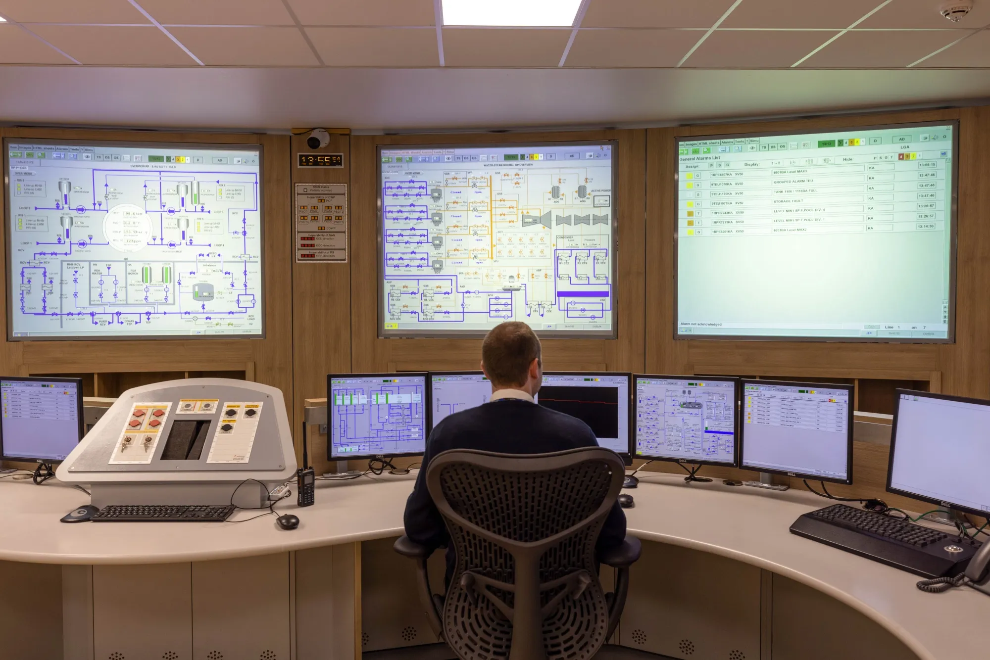 The control room training centre at the Hinkley Point C nuclear power station construction site in Bridgwater, UK.